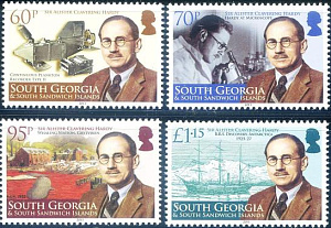 Южная Георгия, 2011, Алистер Харди, биолог,  4 марки